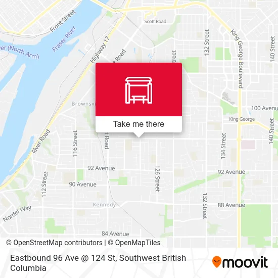 Eastbound 96 Ave @ 124 St map