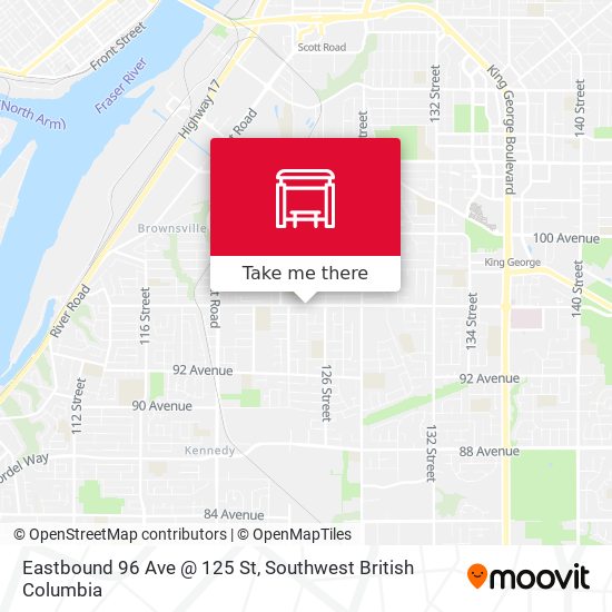 Eastbound 96 Ave @ 125 St map