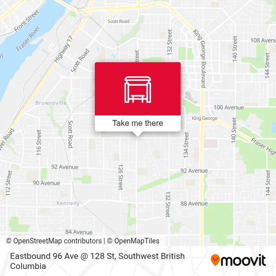 Eastbound 96 Ave @ 128 St map