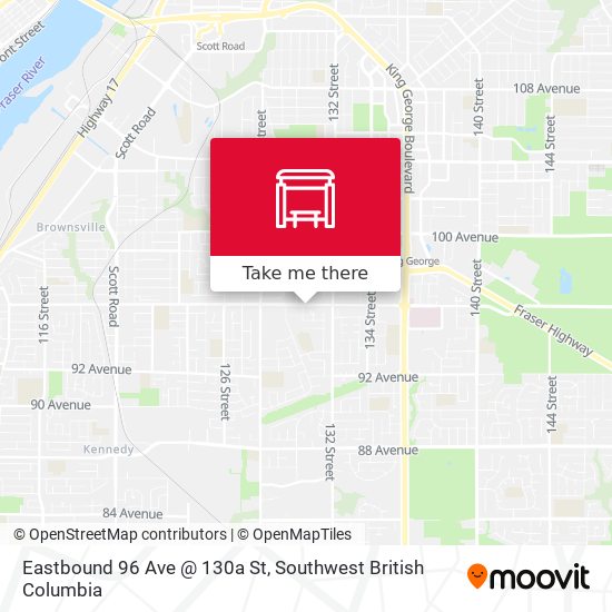 Eastbound 96 Ave @ 130a St map
