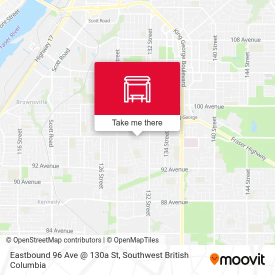 Eastbound 96 Ave @ 130a St map