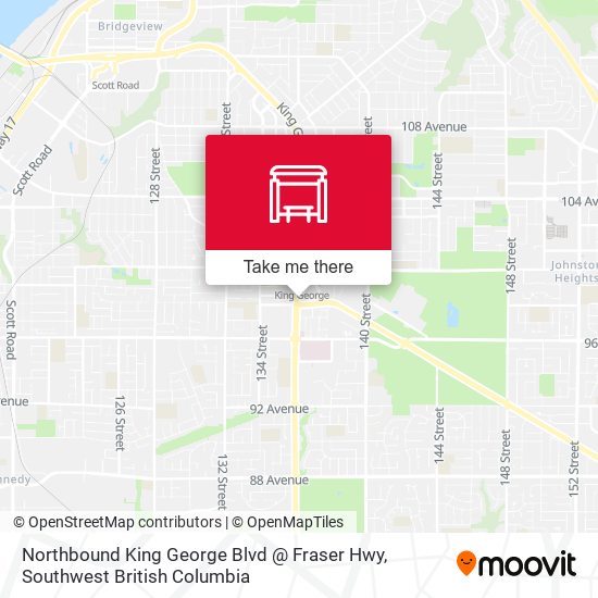 Northbound King George Blvd @ Fraser Hwy map