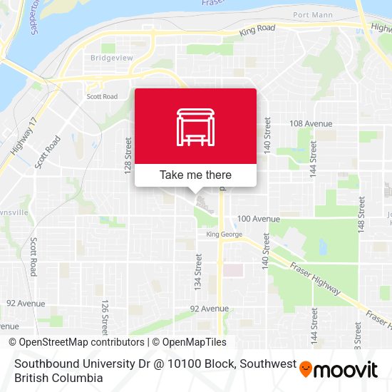Southbound University Dr @ 10100 Block map