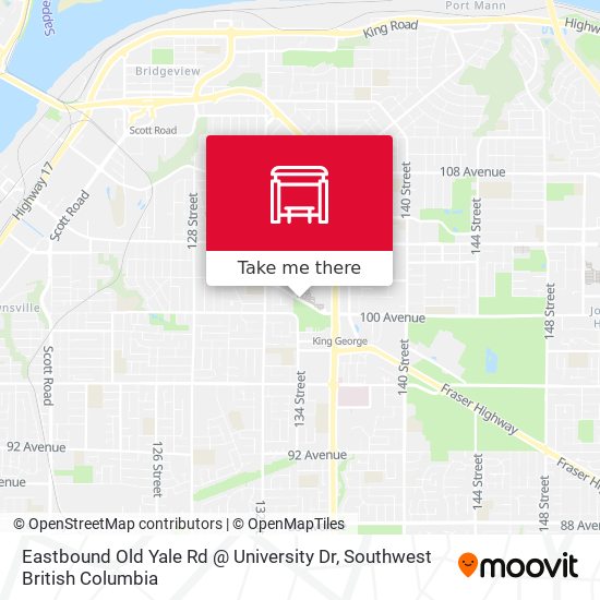 Eastbound Old Yale Rd @ University Dr map