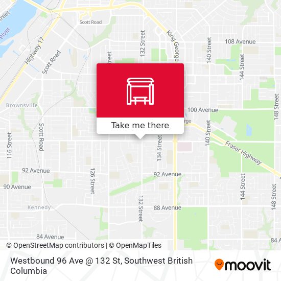 Westbound 96 Ave @ 132 St map
