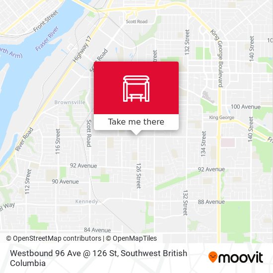 Westbound 96 Ave @ 126 St map