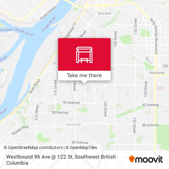 Westbound 96 Ave @ 122 St map