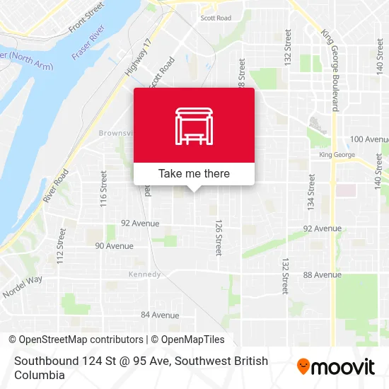 Southbound 124 St @ 95 Ave map