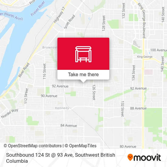 Southbound 124 St @ 93 Ave map