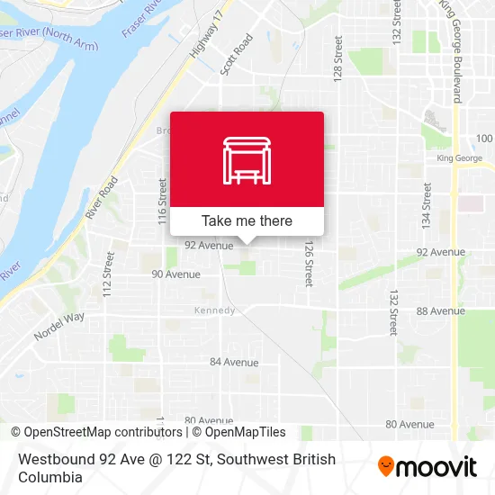 Westbound 92 Ave @ 122 St map