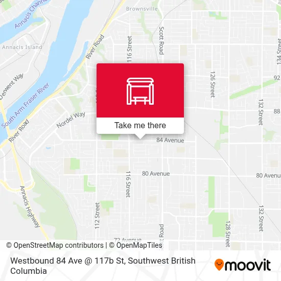Westbound 84 Ave @ 117b St map