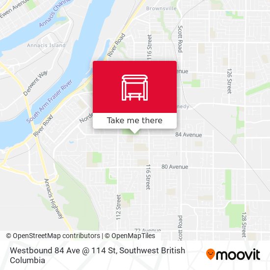 Westbound 84 Ave @ 114 St map