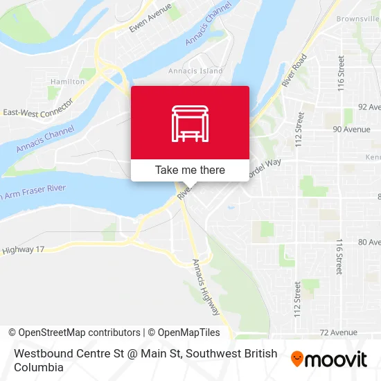 Westbound Centre St @ Main St map