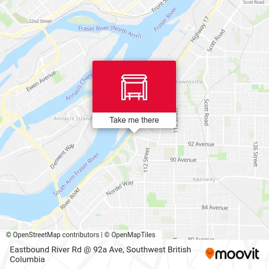 Eastbound River Rd @ 92a Ave map
