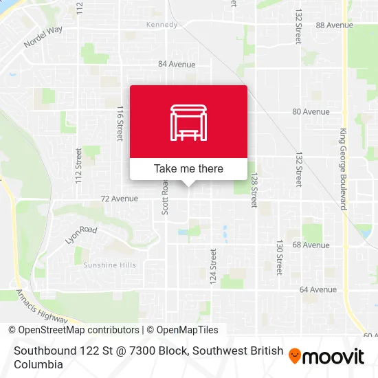 Southbound 122 St @ 7300 Block map