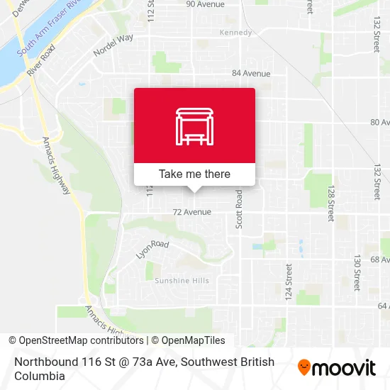 Northbound 116 St @ 73a Ave map