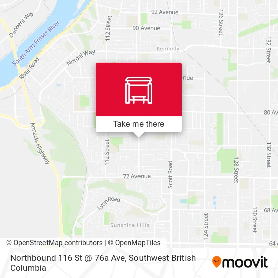Northbound 116 St @ 76a Ave map
