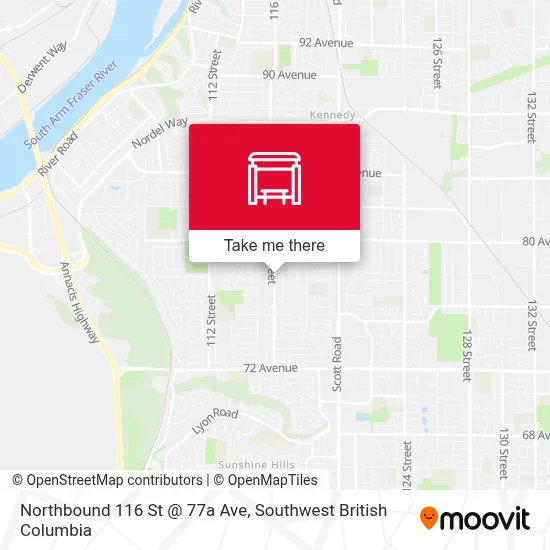 Northbound 116 St @ 77a Ave map