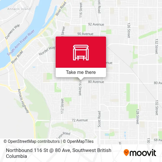 Northbound 116 St @ 80 Ave map