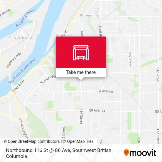 Northbound 116 St @ 86 Ave map