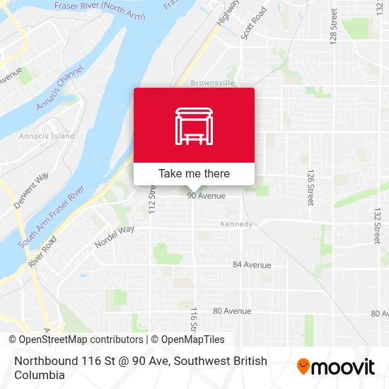 Northbound 116 St @ 90 Ave map