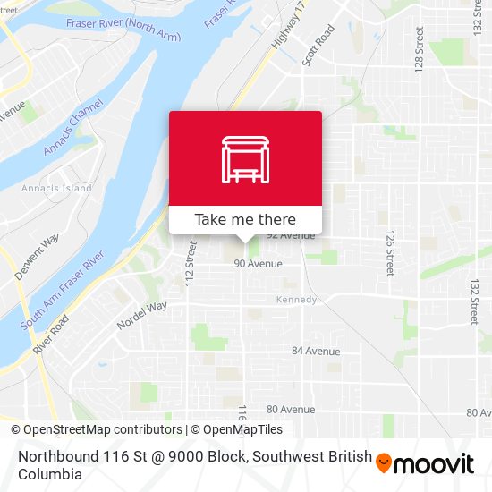Northbound 116 St @ 9000 Block map