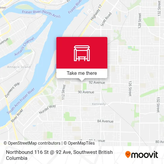 Northbound 116 St @ 92 Ave map