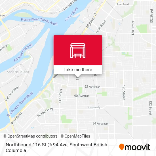 Northbound 116 St @ 94 Ave map