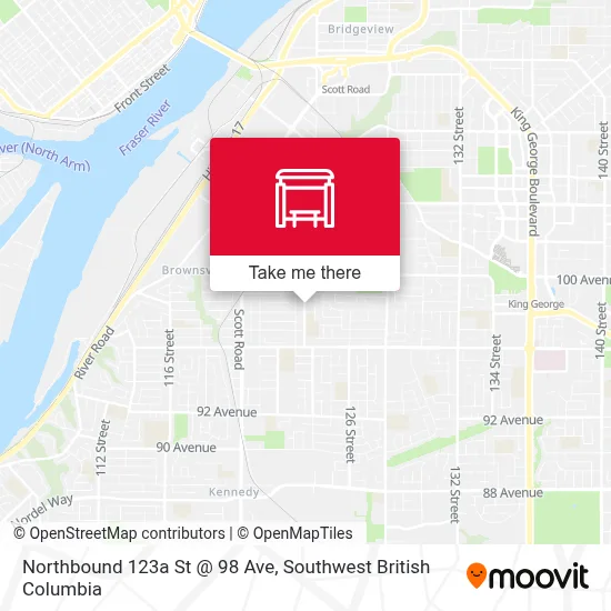 Northbound 123a St @ 98 Ave map