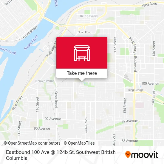 Eastbound 100 Ave @ 124b St map