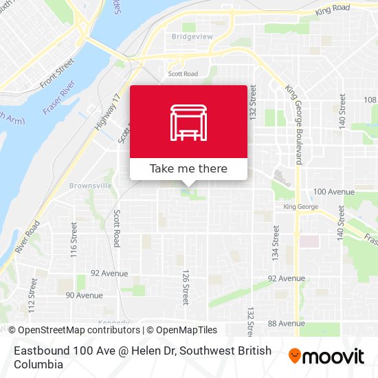 Eastbound 100 Ave @ Helen Dr map