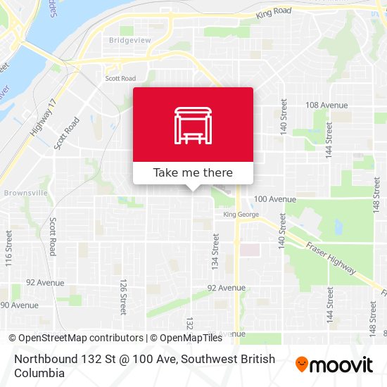 Northbound 132 St @ 100 Ave map