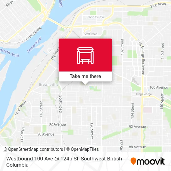 Westbound 100 Ave @ 124b St map