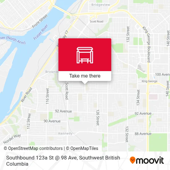 Southbound 123a St @ 98 Ave map