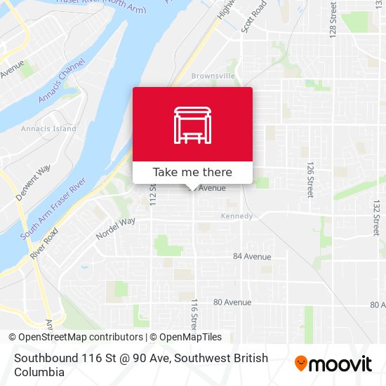 Southbound 116 St @ 90 Ave map