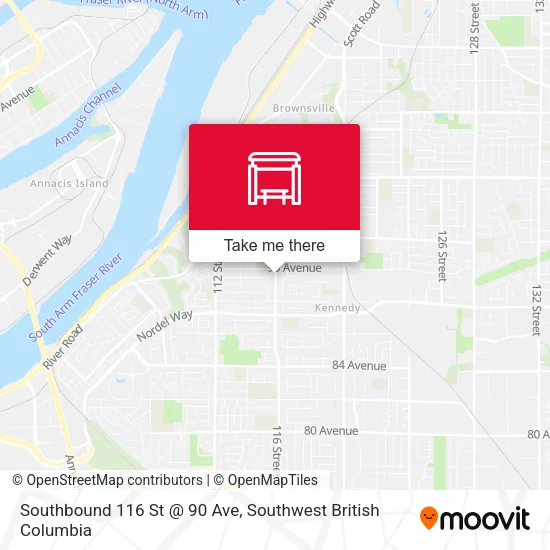 Southbound 116 St @ 90 Ave map