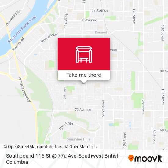 Southbound 116 St @ 77a Ave map