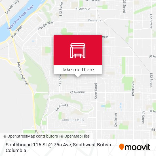 Southbound 116 St @ 75a Ave map