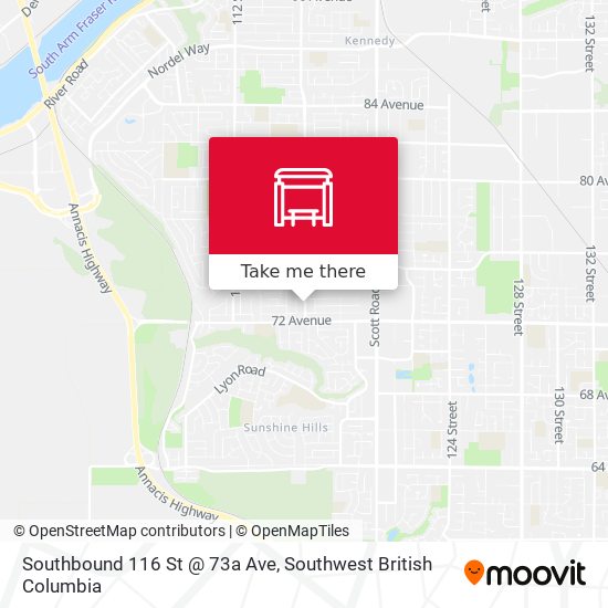 Southbound 116 St @ 73a Ave map