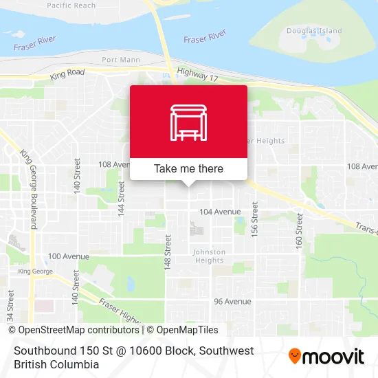 Southbound 150 St @ 10600 Block map