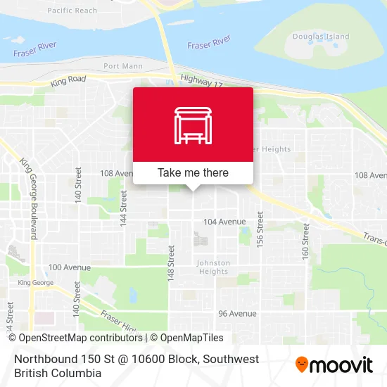 Northbound 150 St @ 10600 Block map