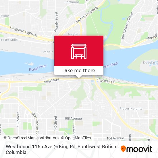 Westbound 116a Ave @ King Rd map