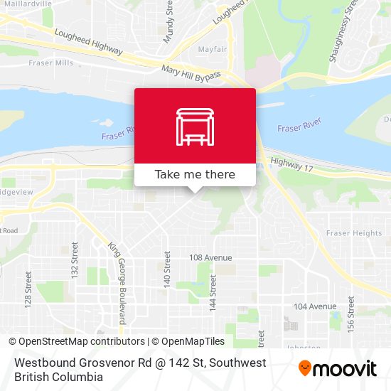 Westbound Grosvenor Rd @ 142 St map