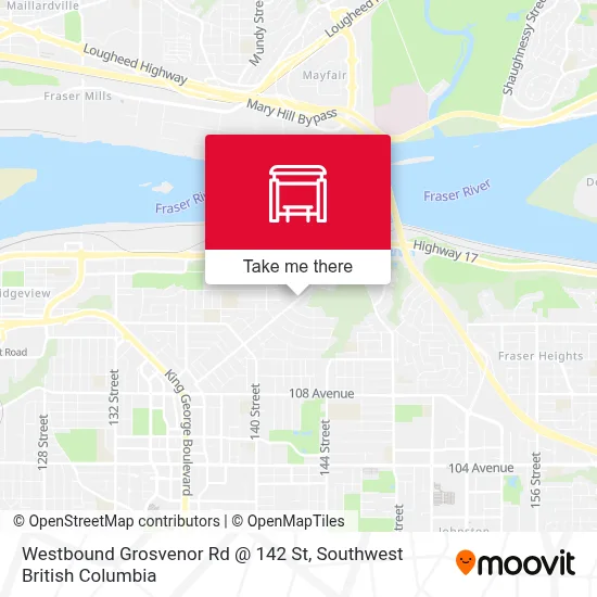 Westbound Grosvenor Rd @ 142 St map