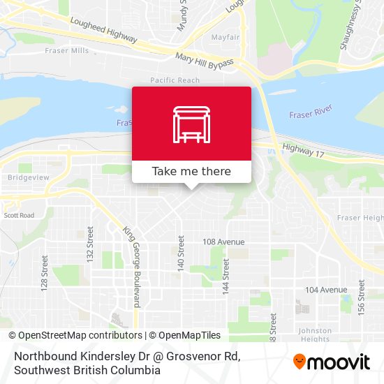 Northbound Kindersley Dr @ Grosvenor Rd map