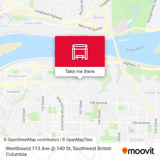 Westbound 113 Ave @ 140 St map