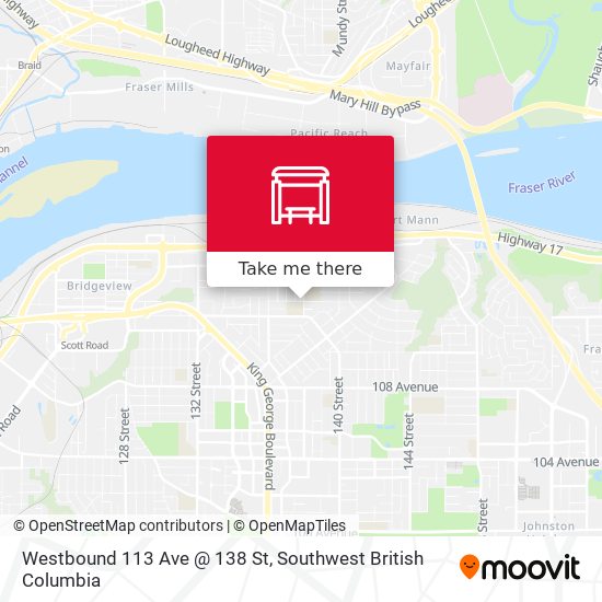 Westbound 113 Ave @ 138 St map