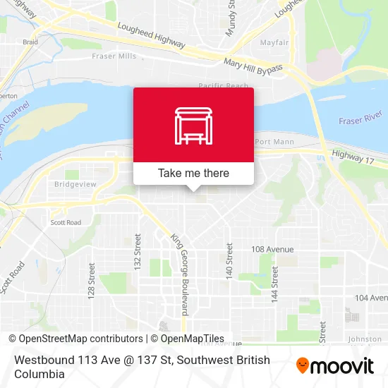 Westbound 113 Ave @ 137 St map