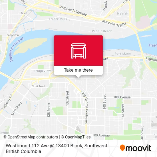 Westbound 112 Ave @ 13400 Block map