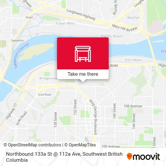 Northbound 133a St @ 112a Ave map
